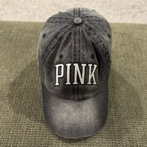 Pink Victoria Secret Denim Baseball Adjustable Hat Adult